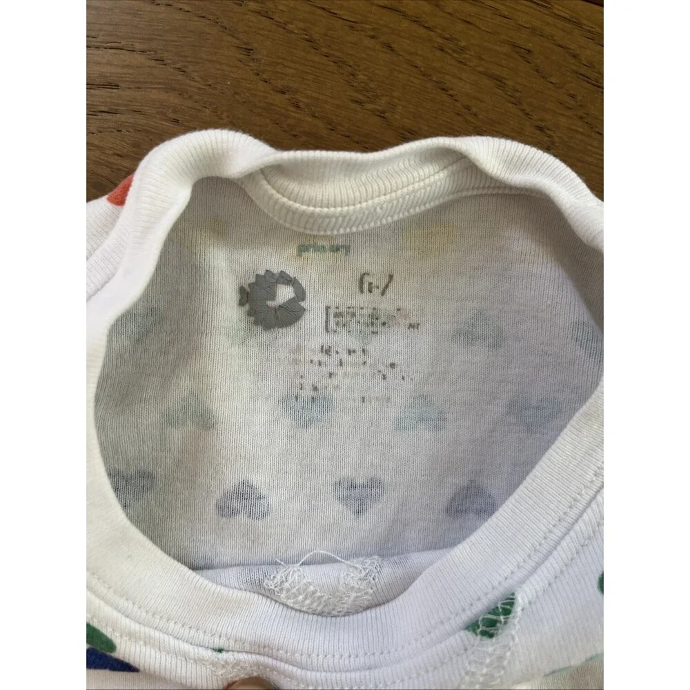 Primary Rainbow Hearts Pajamas Unisex Size 6-7  100% Organic Cotton PJ set